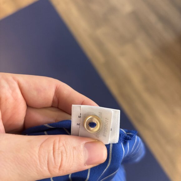 Peter Millar Halifax Stripe Stretch Jersey Polo Blue Grey Golf Shirt (Men M) - Picture 11 of 12